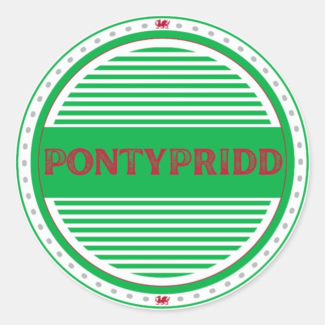 Pontypridd City Pride Emblem – Welsh Identity Classic Round Sticker (Front)