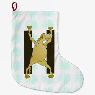 Pony Alphabet Monogram H Large Christmas Stocking