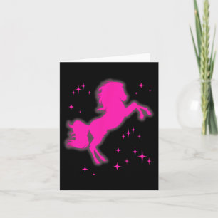 Pony And Heels Lover Pink Girls Clubs Disco Birthd Card