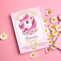 Pony birthday party saddle up horses pink and gold