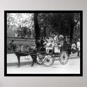 Pony Cart Girl and Dogs 1921 Poster