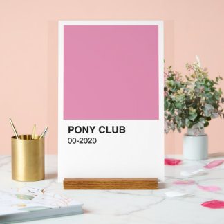 Pony Club Song Pink Color - White Background Acrylic Sign