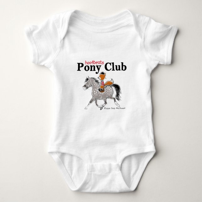 Pony Club T grey.jpg Baby Bodysuit (Front)