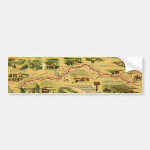 Pony Express Map by William Henry Jackson 1861 Bumper Sticker