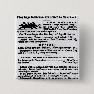 Pony Express, Nine Days 15 Cm Square Badge