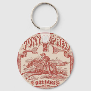 Pony Express Vintage Stamp Key Ring