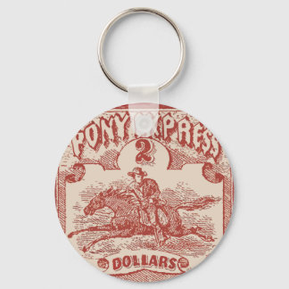 Pony Express Vintage Stamp Key Ring