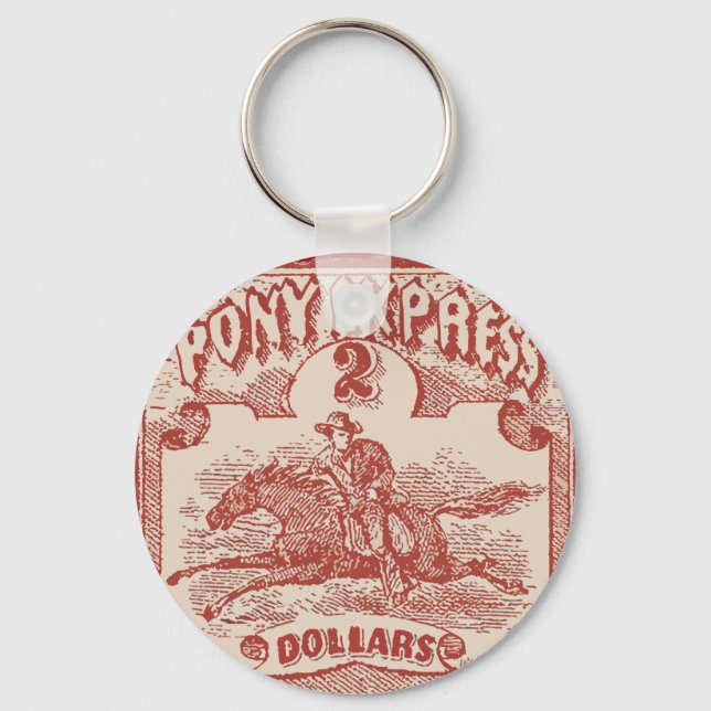 Pony Express Vintage Stamp Key Ring (Front)