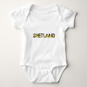 Pony flexing into the letters SHETLAND Baby Bodysuit