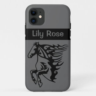 Pony Horse Bronco Stallion Magnetic Metal Lineart Case-Mate iPhone Case