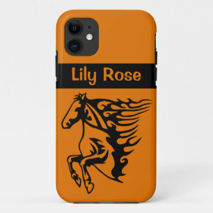 Pony Horse Bronco Stallion Orange Fury Line Art Case-Mate iPhone Case