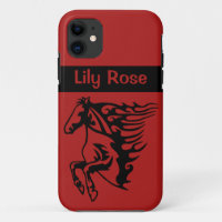 Pony Horse Bronco Stallion Steed Race Red Line Art