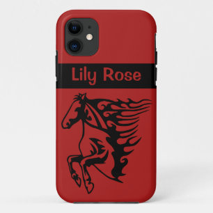 Pony Horse Bronco Stallion Steed Race Red Line Art Case-Mate iPhone Case