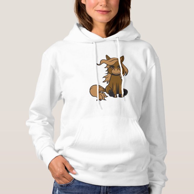 Pony horse sitting fun girl sweet sweet jump play hoodie (Front)