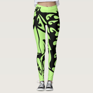 Pony Horse Stallion Steed Grabber Lime Line Art Leggings