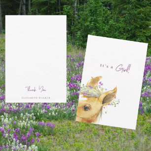Pony Lavender Baby Shower Blank Thank You Card