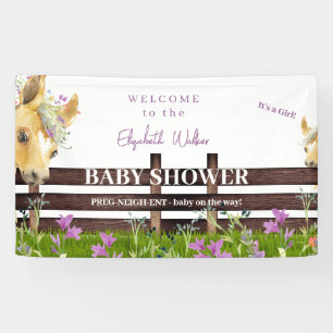 Pony Lavender Wildflower Baby Shower Welcome Banner