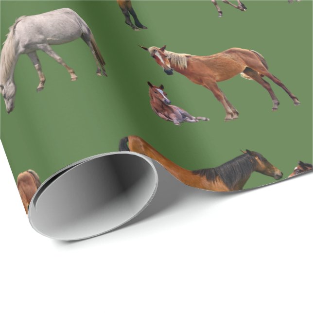 Pony Party Wrapping Paper (Green) (Roll Corner)