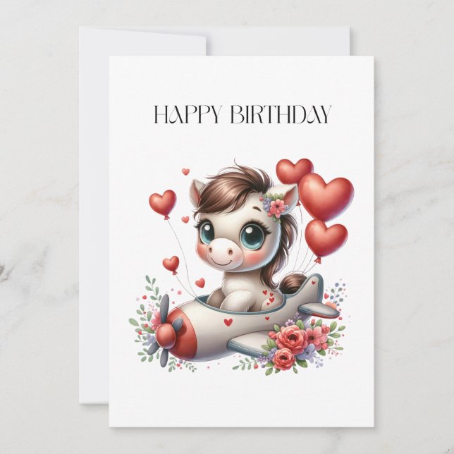 Pony Pilot Birthday Card (Front)