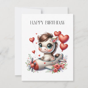 Pony Pilot Birthday Card