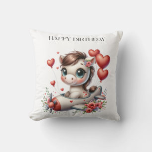 Pony Pilot Birthday Cushion