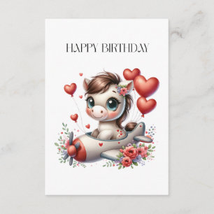 Pony Pilot Birthday Enclosure Card