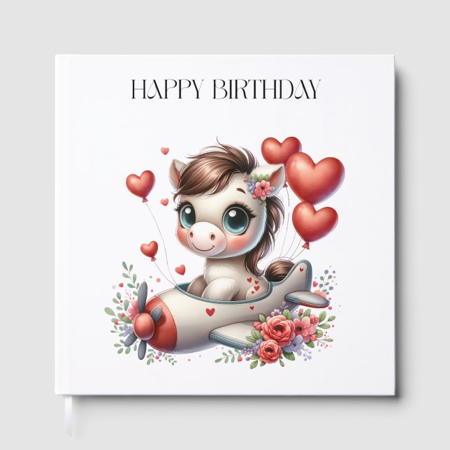 Pony Pilot Birthday Guest Book (Front)