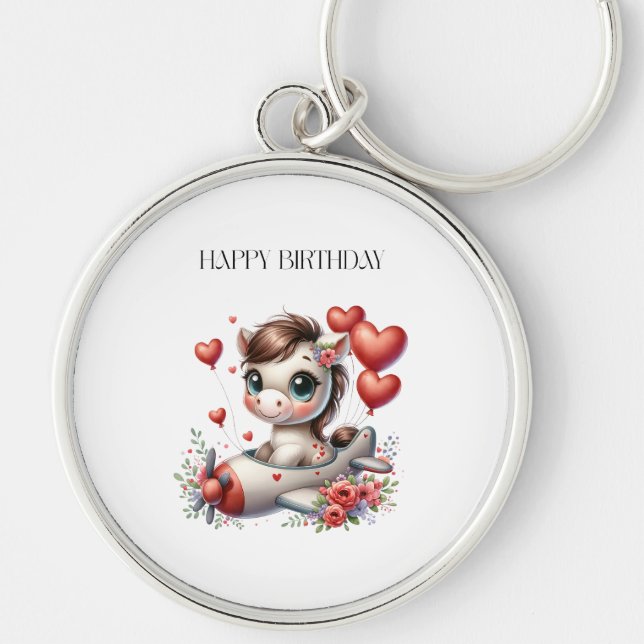 Pony Pilot Birthday Key Ring (Front)