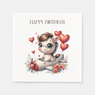 Pony Pilot Birthday Napkin