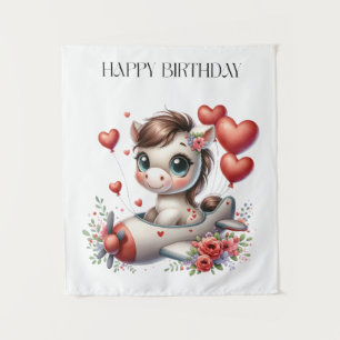 Pony Pilot Birthday Tapestry