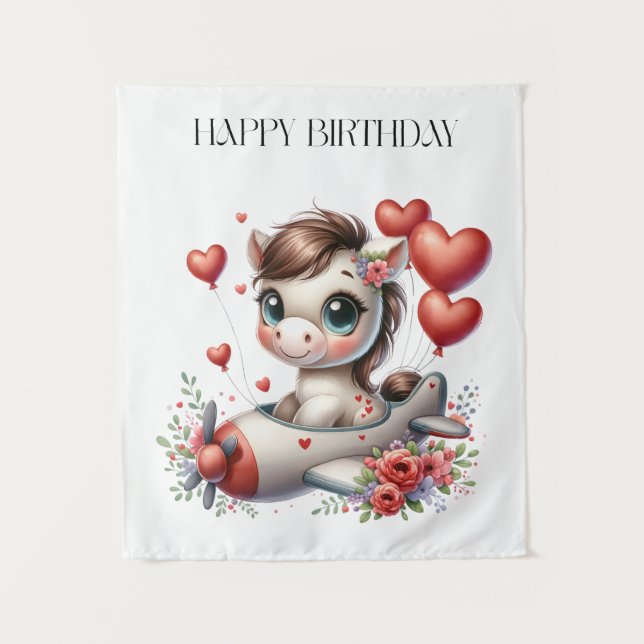 Pony Pilot Birthday Tapestry (Front)