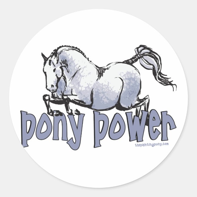 Pony Power Classic Round Sticker (Front)