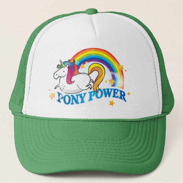 Pony Power Unicorn Trucker Hat (Front)