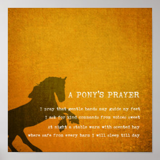 PONY PRAYER 12 x 12 Canvas Print