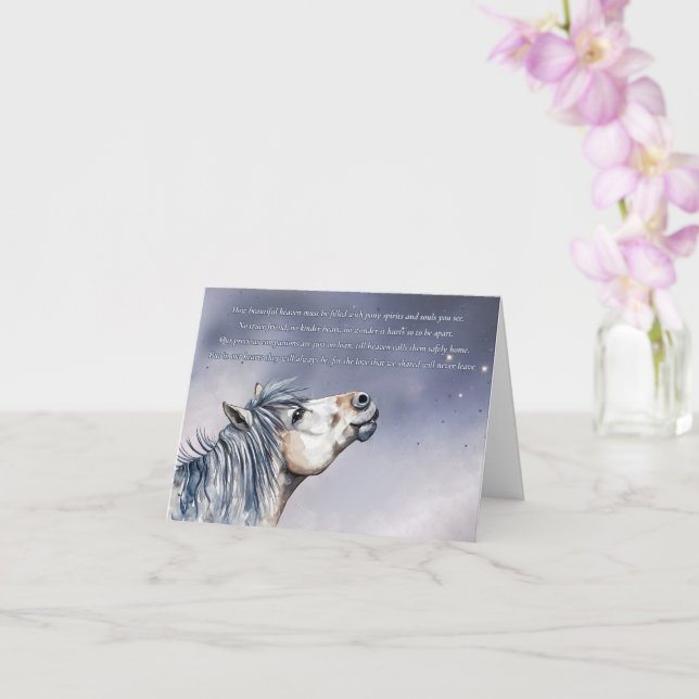 Pony Sympathy Memorial Condolences with Poem Card (Orchid)