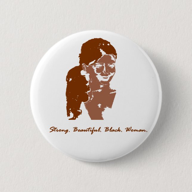 Pony Tailed Sista 6 Cm Round Badge (Front)
