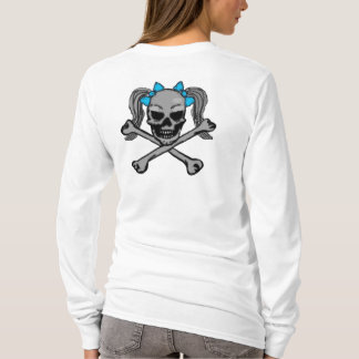 Ponytail Skull w/ Blue Bows T-Shirt