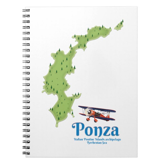 Ponza Italian island map. Notebook (Front)