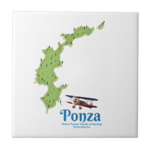 Ponza Italian island map. Tile