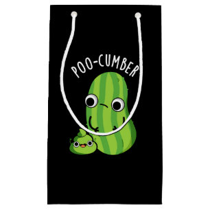 Poo-cumber Funny Cucumber Pun Dark BG Small Gift Bag