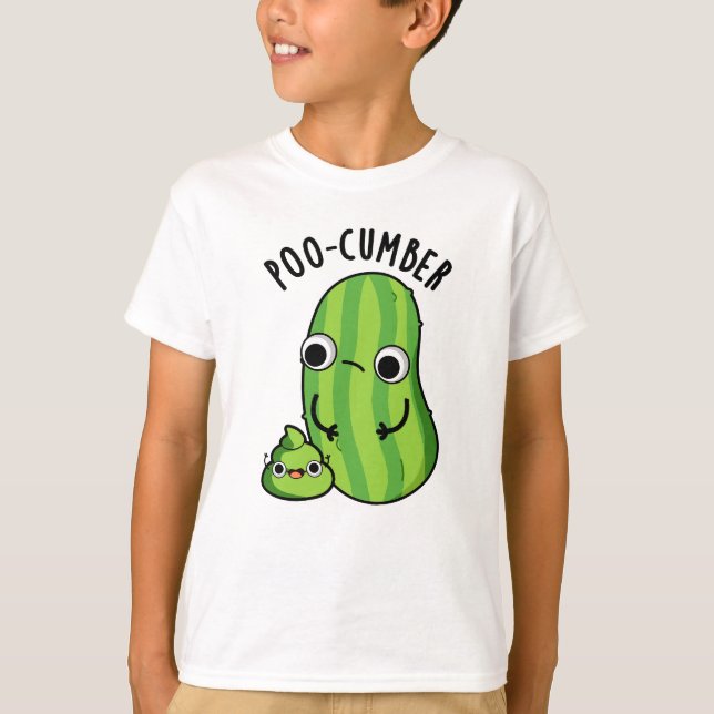 Poo-cumber Funny Cucumber Pun  T-Shirt (Front)