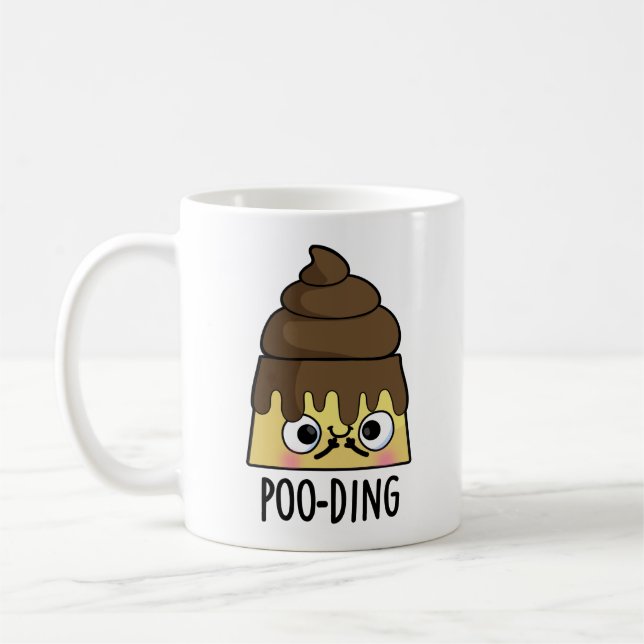 Poo-ding Funny Poop Pudding Pun  Coffee Mug (Left)