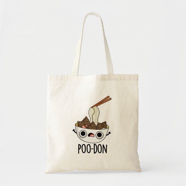 Poo-don Funny Udon Pun  Tote Bag (Front)