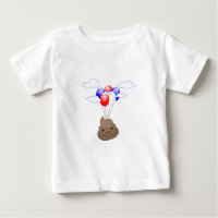 Poo Emoji Flying With Balloons