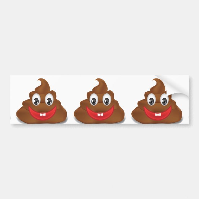 poo emojis bumper sticker (Front)