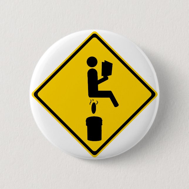 Poo in Bucket 6 Cm Round Badge (Front)