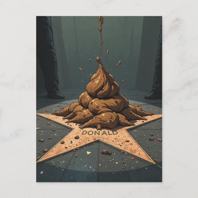 Poo on a Star Postcard (Front)