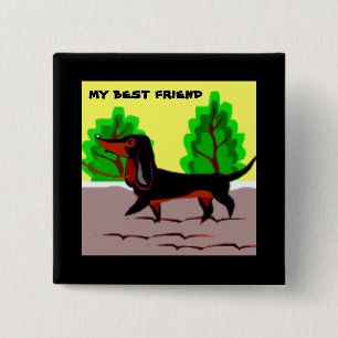 Pooch - 15 cm square badge