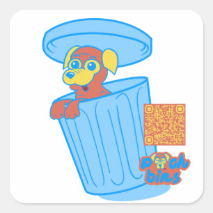 Pooch Bins Pug Square Sticker