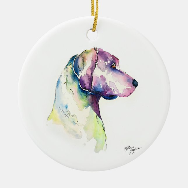 Pooch Profile Ceramic Tree Decoration (Front)